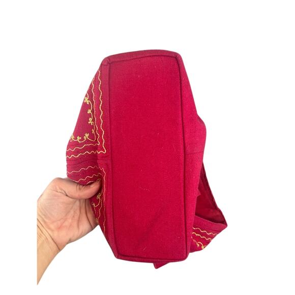 Hippie- boho- unbranded Ed pink embroidery crossbody tote bag- boho 70s - Picture 9 of 13